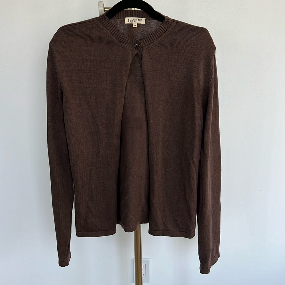 Djerf Avenue XS brown cardigan 1 button